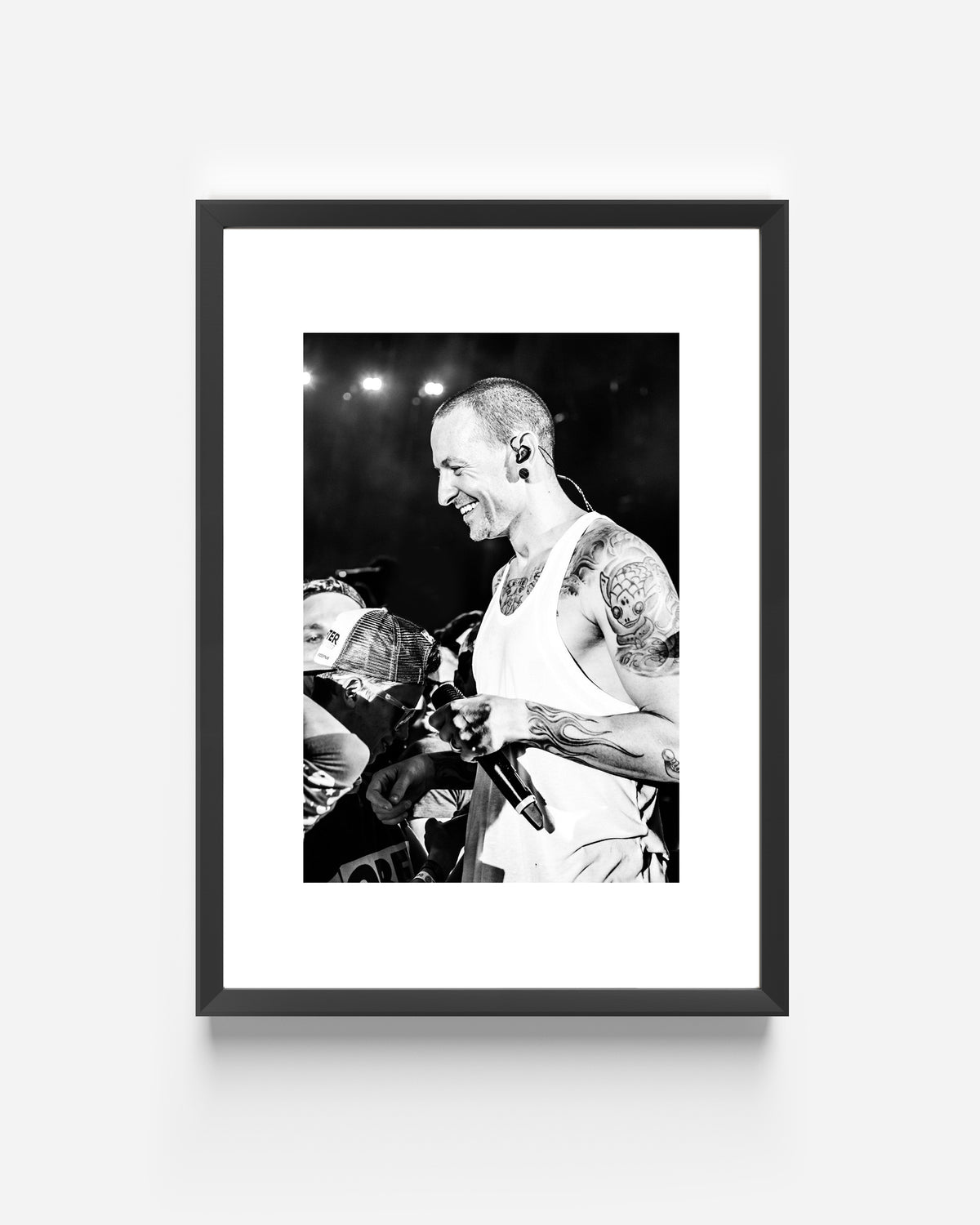 CHESTER BENNINGTON FRAMED MUSIC PRINT A3