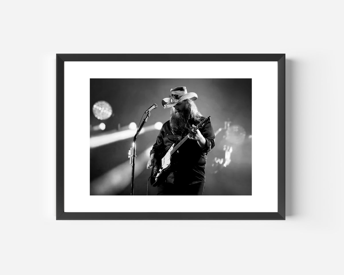 CHRIS STAPLETON FRAMED MUSIC PRINT A3